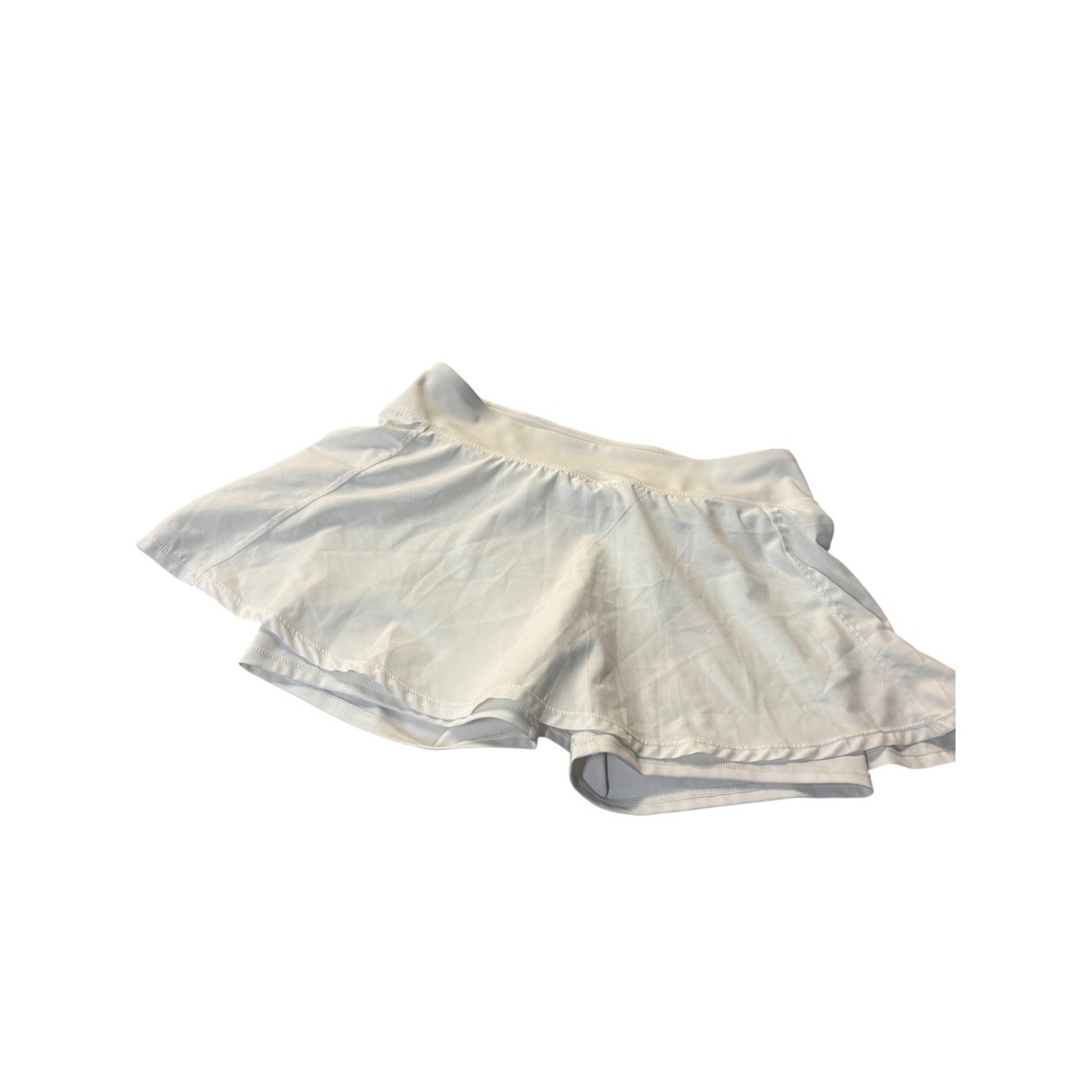 Mono B Womens White Active Skort Tennis Golf Skirt with Built-in Shorts Large